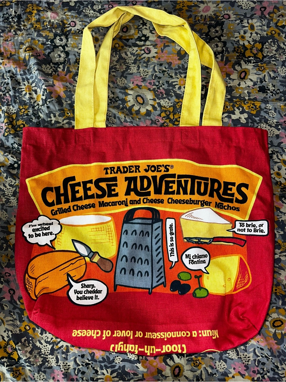 Trader Joe's Cheese Adventures Red & Yellow Tote